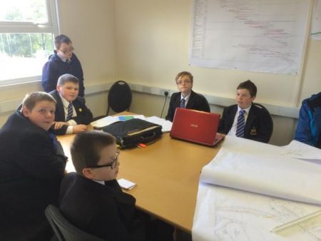 Arvalee School Pupils in the planning room at the Site